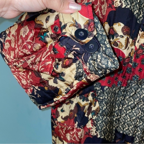 Fuda International Vintage Silk Mixed Print Zip Up Jacket Size Large - Picture 8 of 10